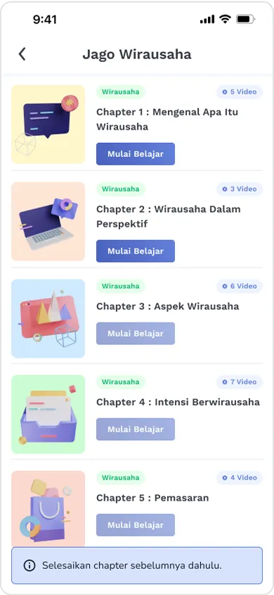 Course page after iteration
