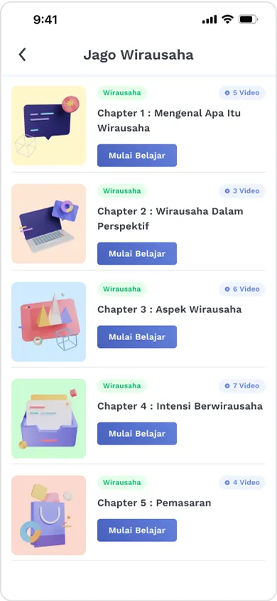 Course page before iteration