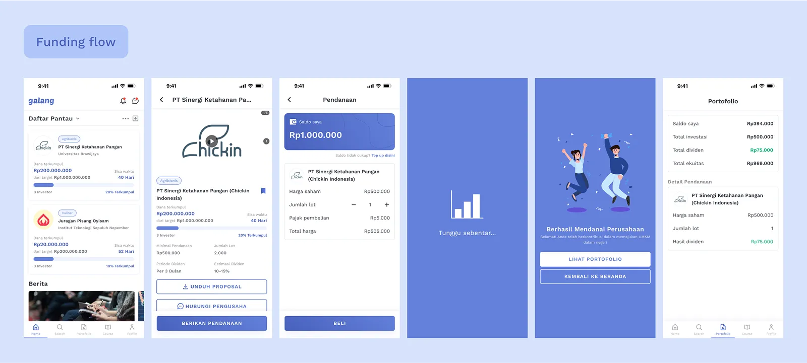 Splash screen and authentication page