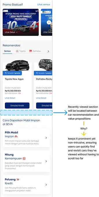 Recent activity placement in Home page